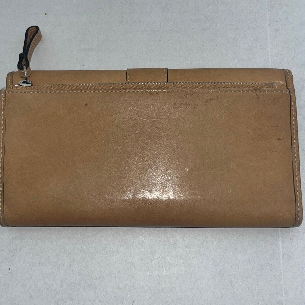 Coach Women's Light Tan Hampton Bill Card Coin Tri-Fold Leather Wallet - Picture 4 of 11